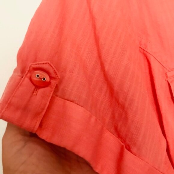 KAREN SCOTT 100% COTTON V-NECK, SHORT SLEEVE BUTTON DOWN BLOUSE. SZ. 1X - Picture 4 of 5